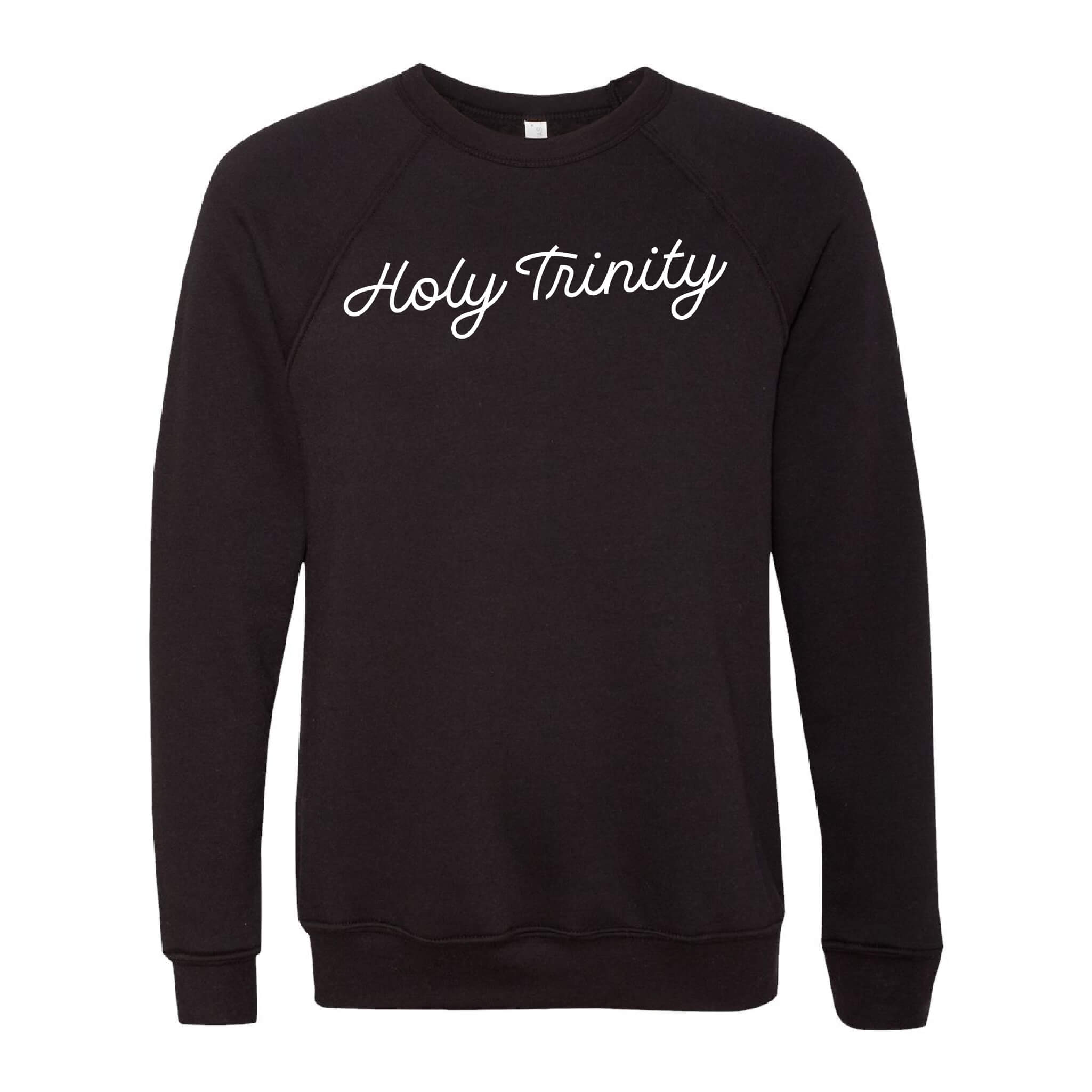 Holy Trinity Script Sponge Fleece Raglan Crewneck Sweatshirt - Adult