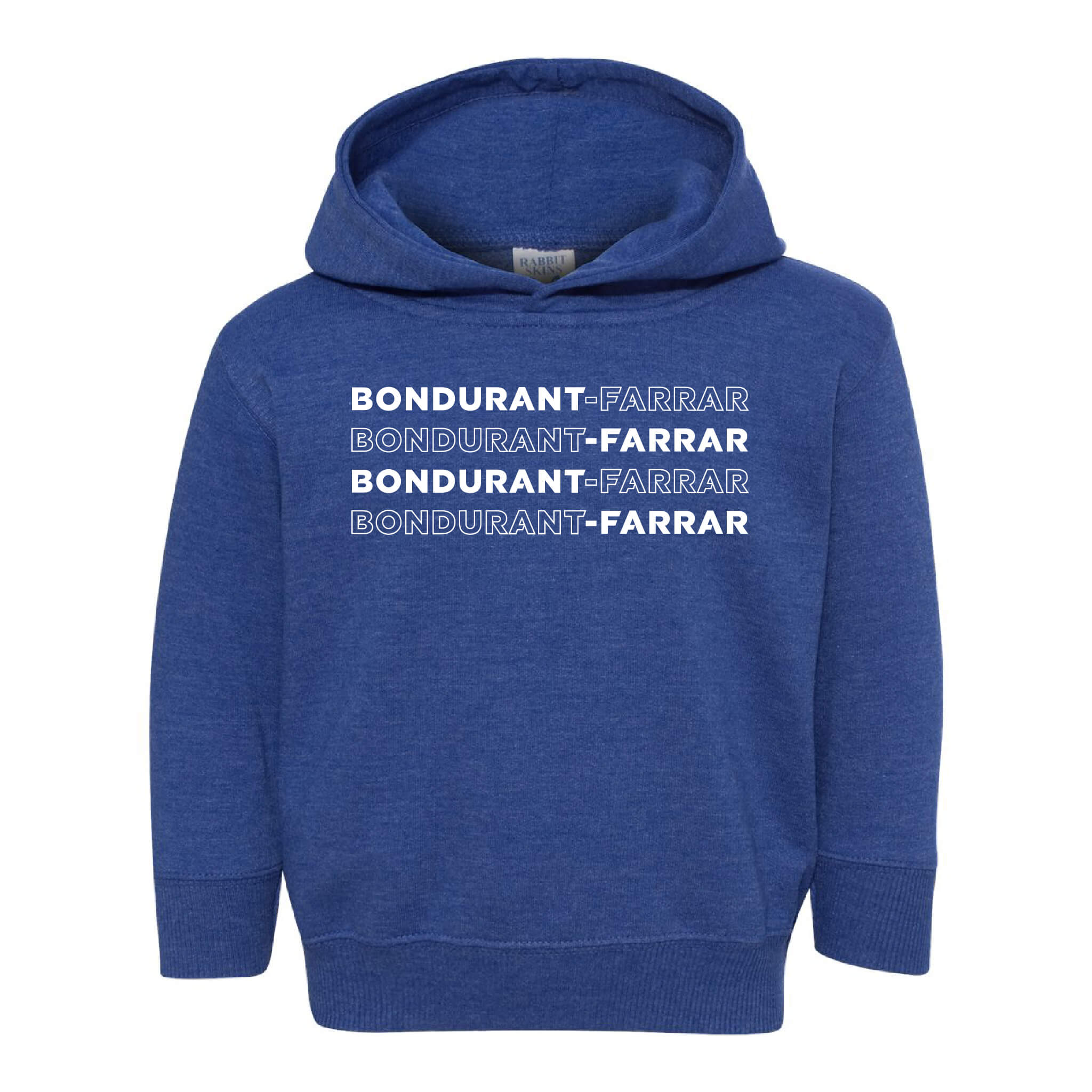 Bondurant-Farrar Words - Hooded Sweatshirt - Toddler-Soft and Spun Apparel Orders