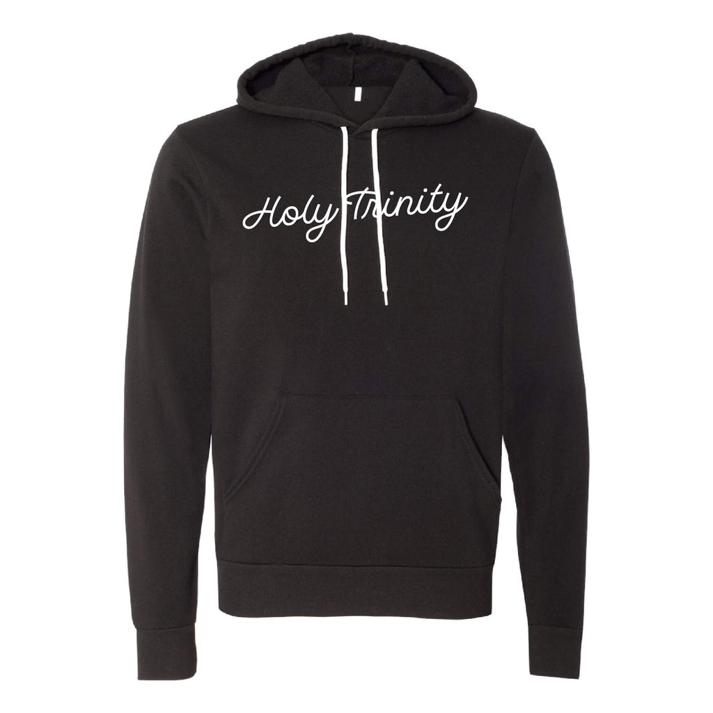 Holy Trinity Script Sponge Fleece Raglan Hoodie Sweatshirt - Adult