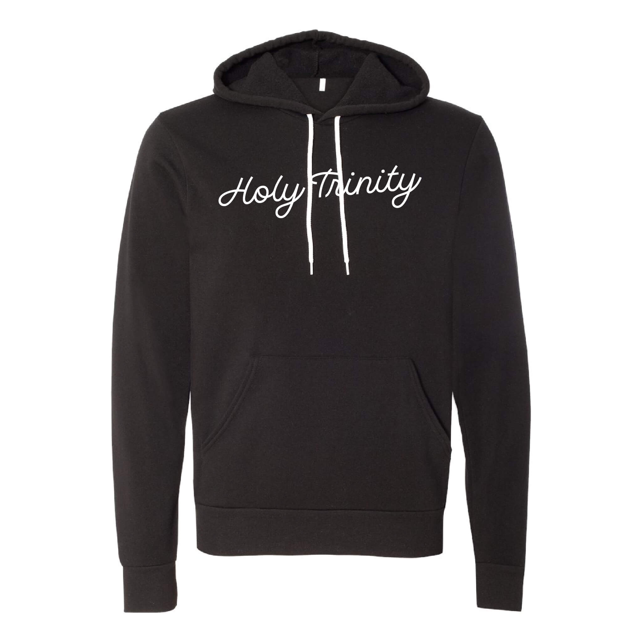 Holy Trinity Script Sponge Fleece Raglan Hoodie Sweatshirt - Adult
