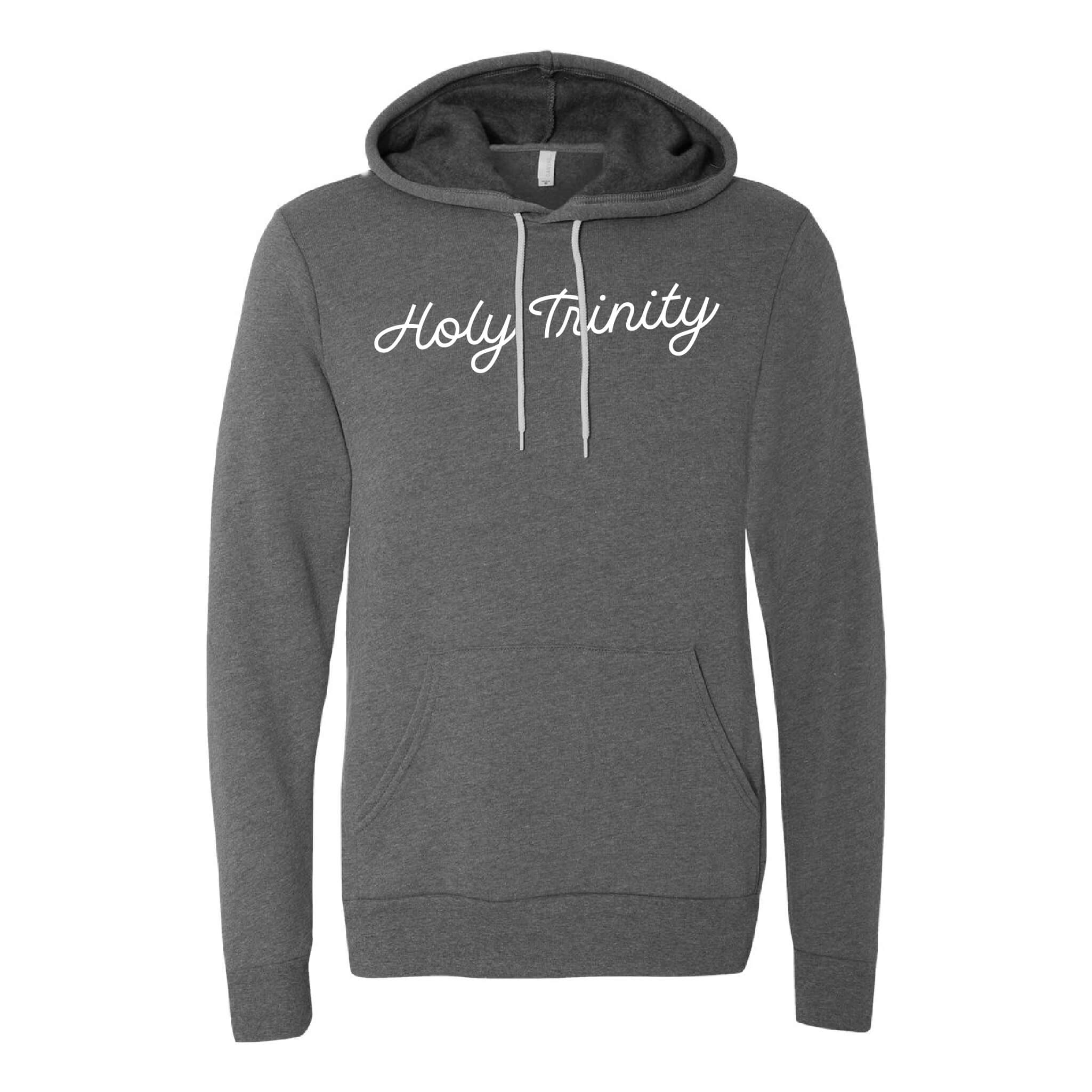 Holy Trinity Script Sponge Fleece Raglan Hoodie Sweatshirt - Adult