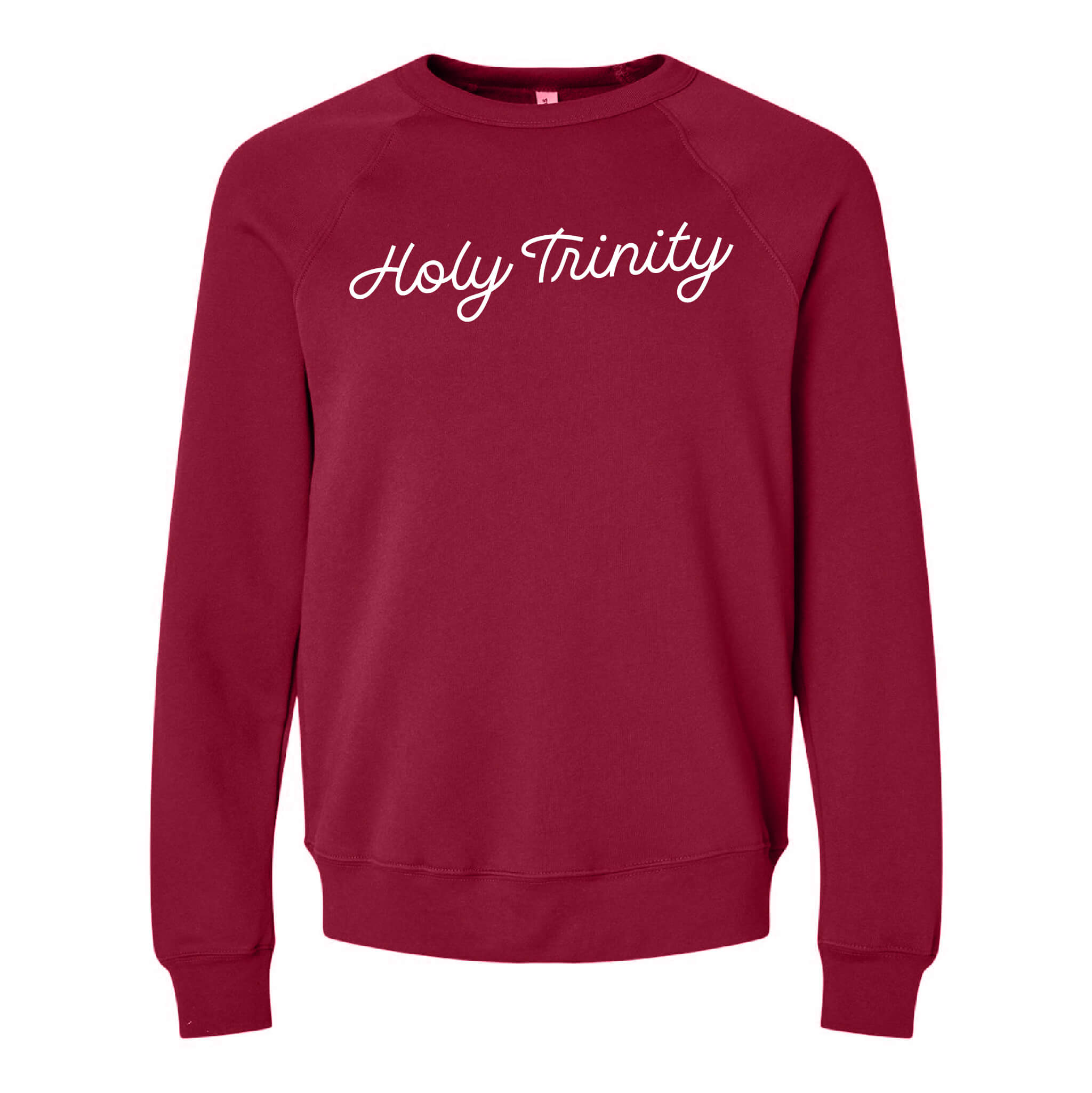 Holy Trinity Script Sponge Fleece Raglan Crewneck Sweatshirt - Adult