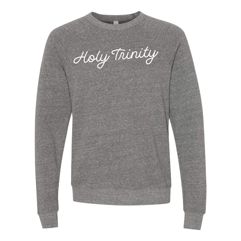 Holy Trinity Script Sponge Fleece Raglan Crewneck Sweatshirt - Adult