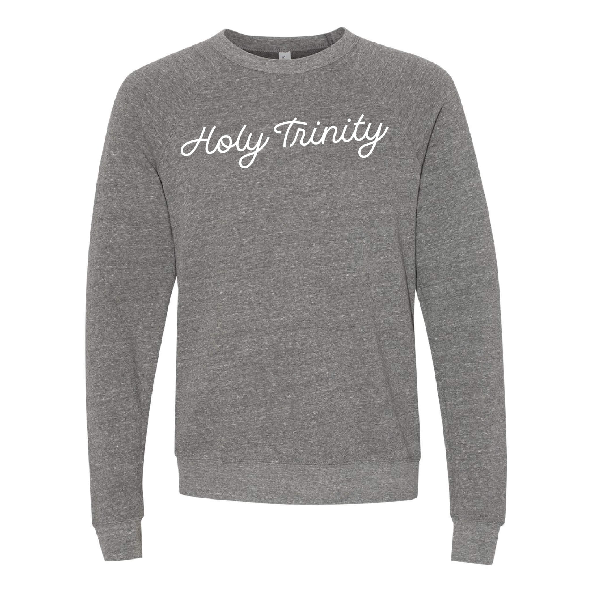 Holy Trinity Script Sponge Fleece Raglan Crewneck Sweatshirt - Adult
