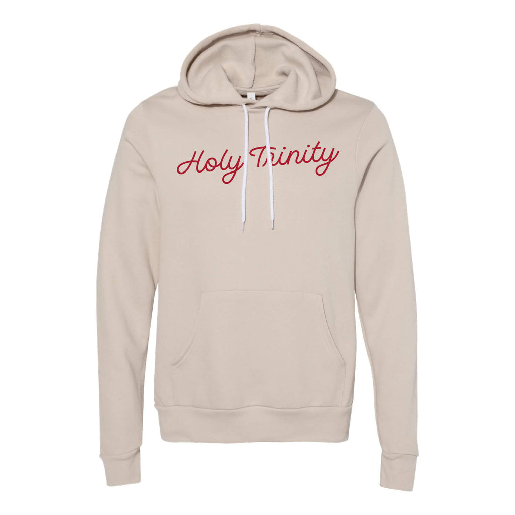 Holy Trinity Script Sponge Fleece Raglan Hoodie Sweatshirt - Adult