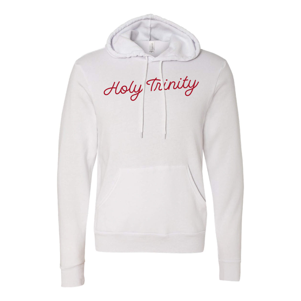 Holy Trinity Script Sponge Fleece Raglan Hoodie Sweatshirt - Adult