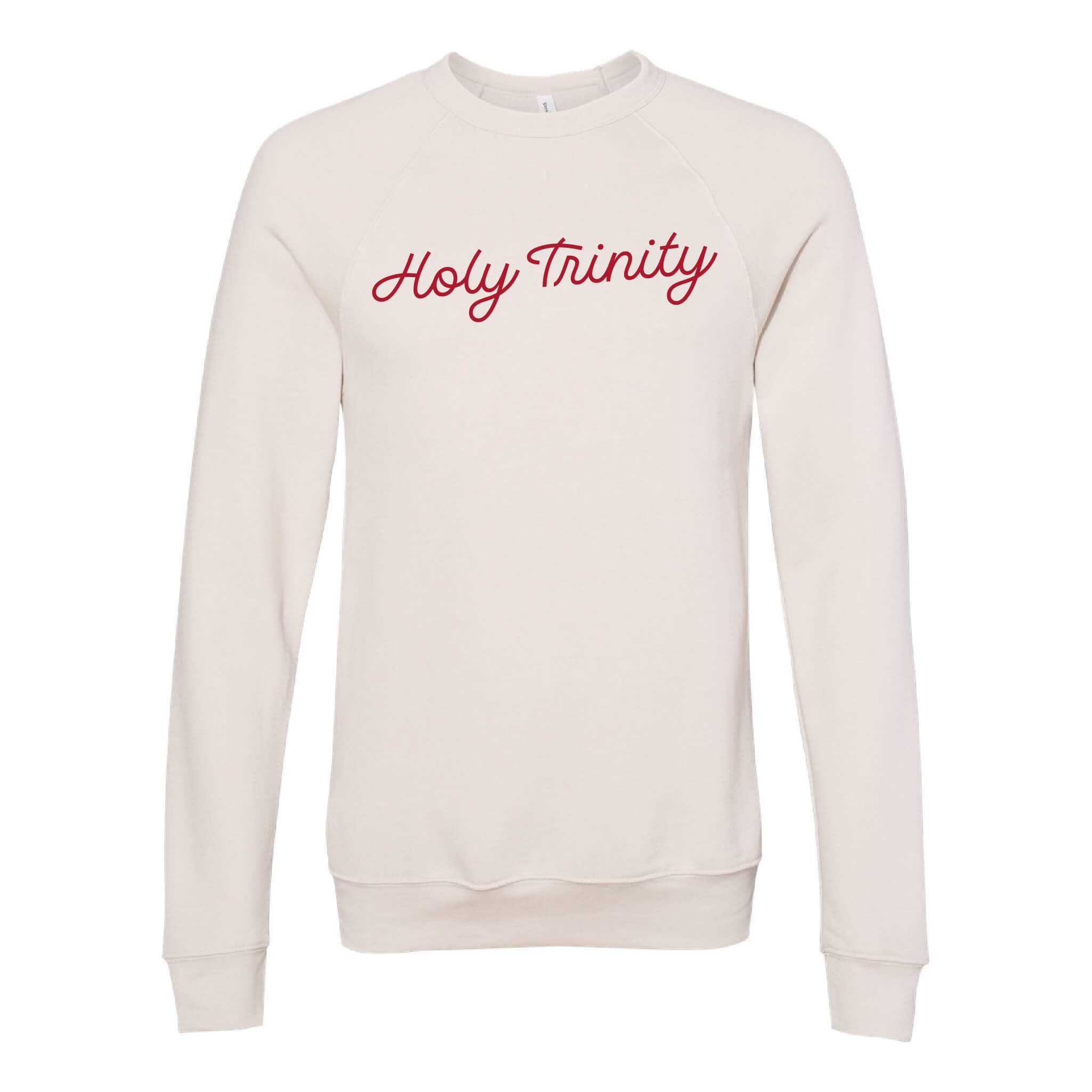 Holy Trinity Script Sponge Fleece Raglan Crewneck Sweatshirt - Adult