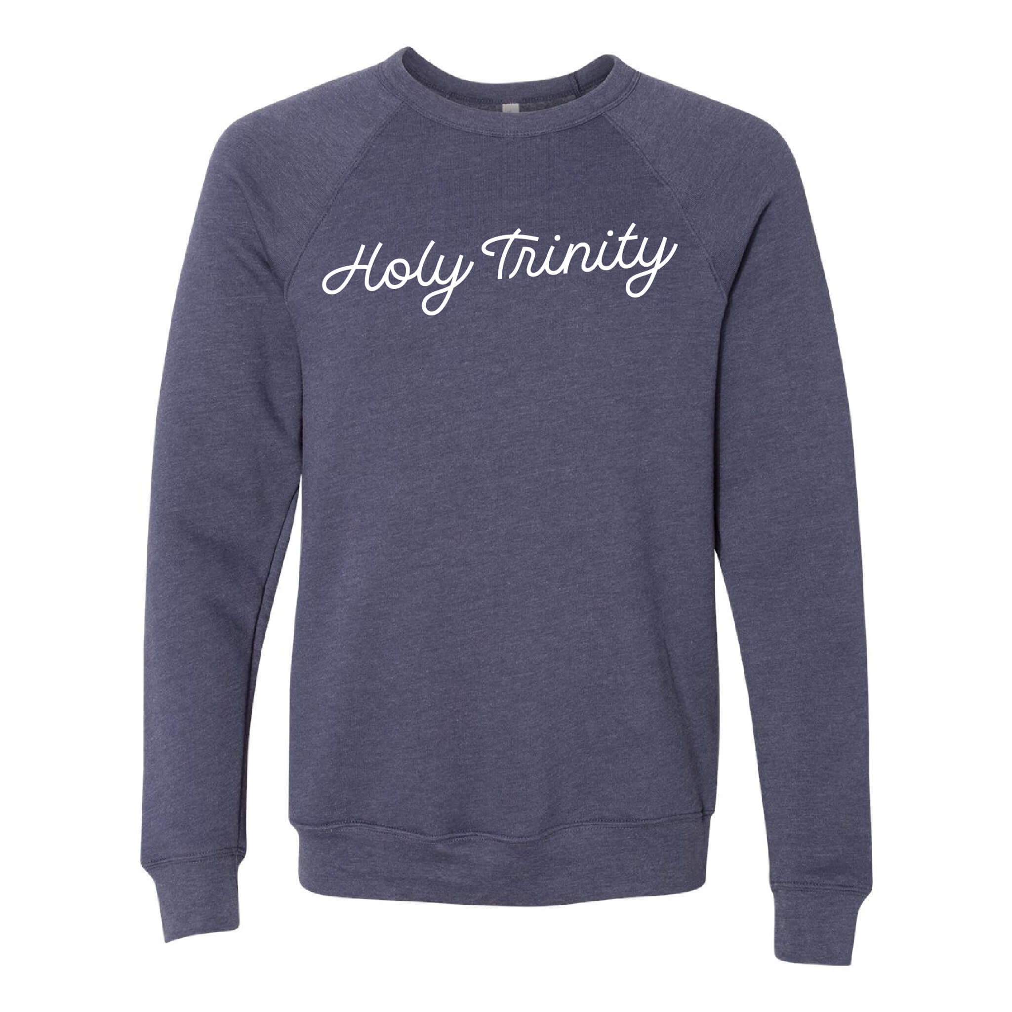 Holy Trinity Script Sponge Fleece Raglan Crewneck Sweatshirt - Adult
