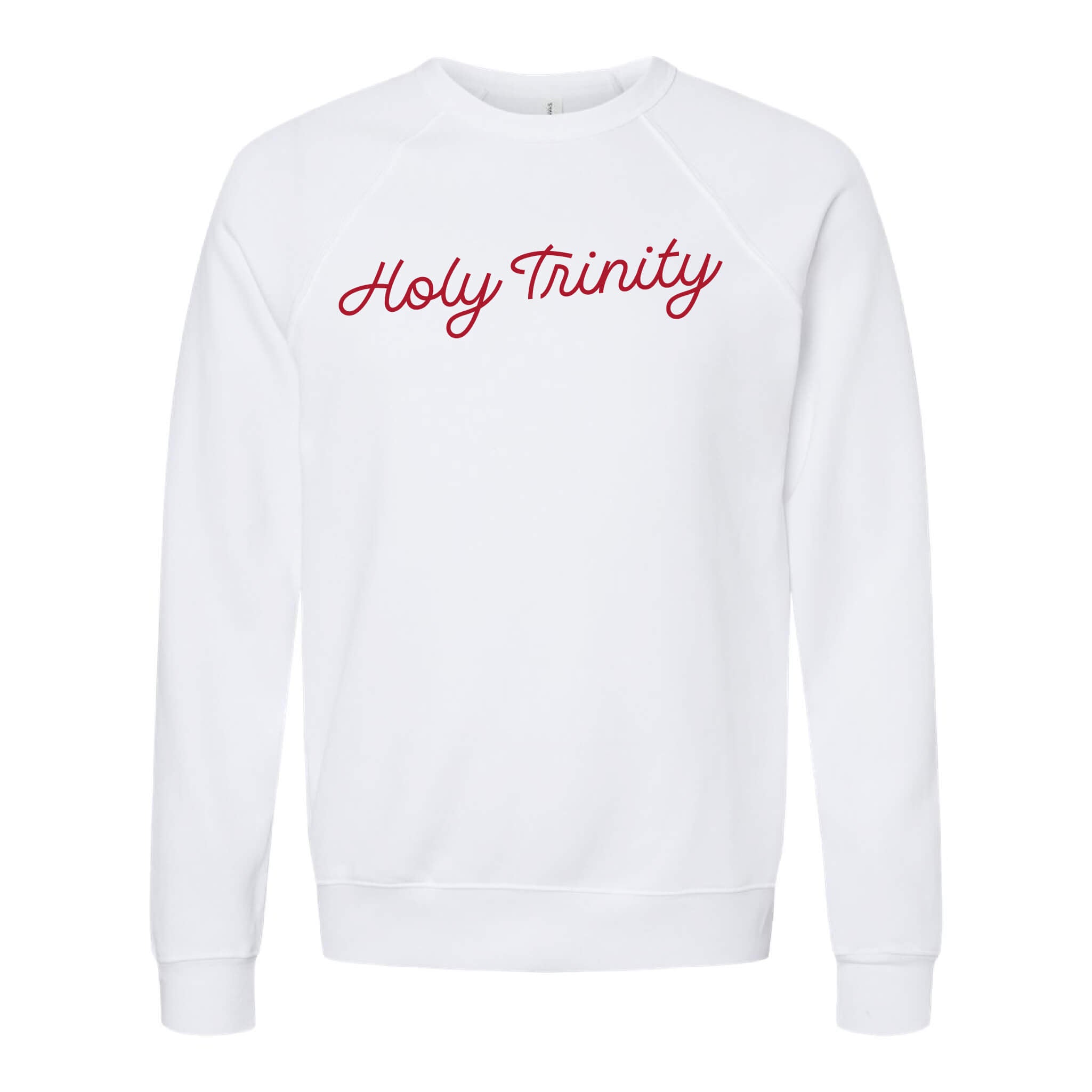 Holy Trinity Script Sponge Fleece Raglan Crewneck Sweatshirt - Adult