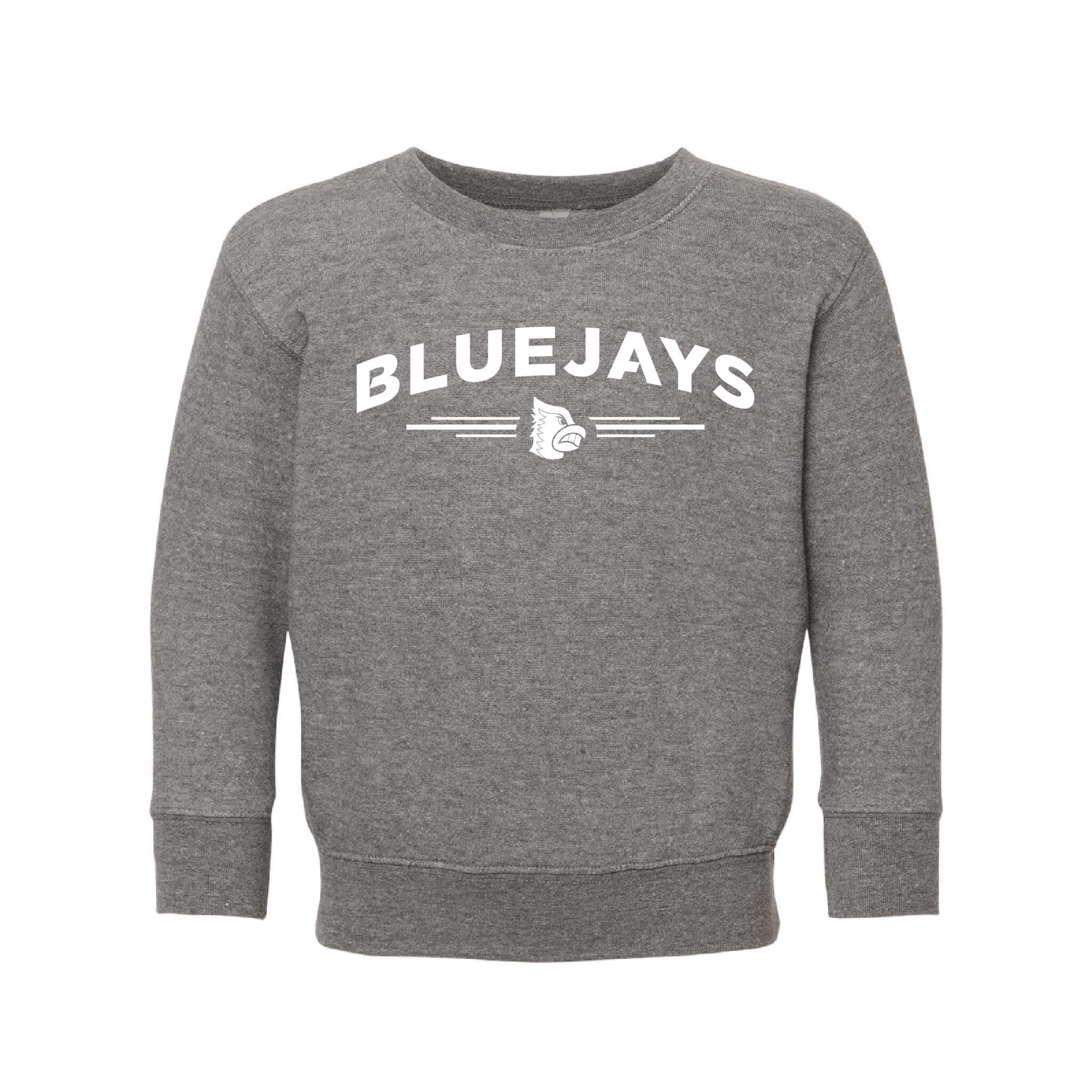 Bluejays Arch - Crewneck Sweatshirt - Toddler-Soft and Spun Apparel Orders