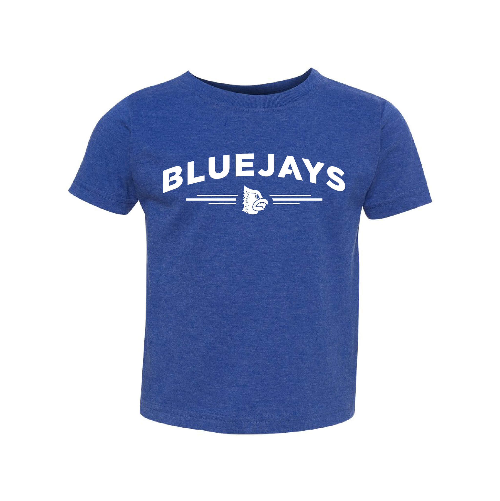 Bluejays Arch - Crewneck T-Shirt - Toddler-Soft and Spun Apparel Orders