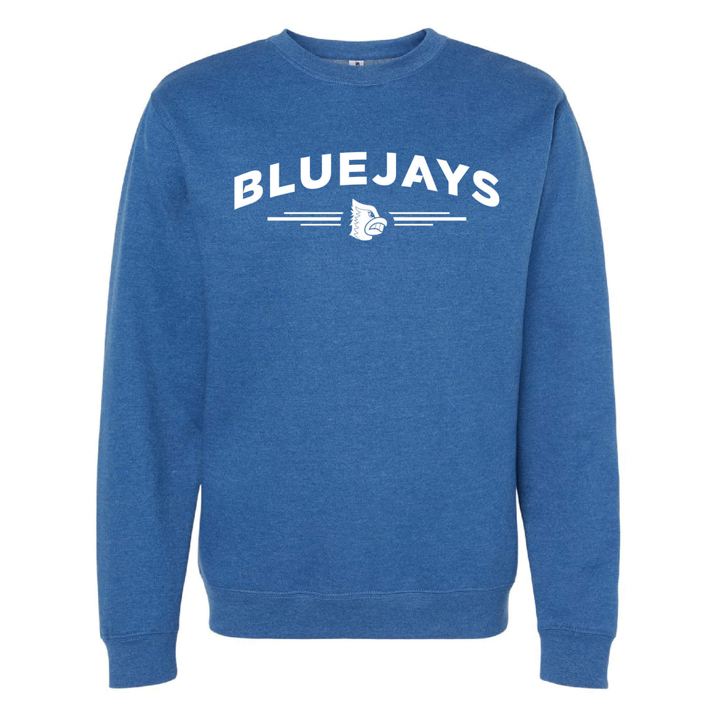Bluejays Arch - Crewneck Sweatshirt - Adult-Soft and Spun Apparel Orders