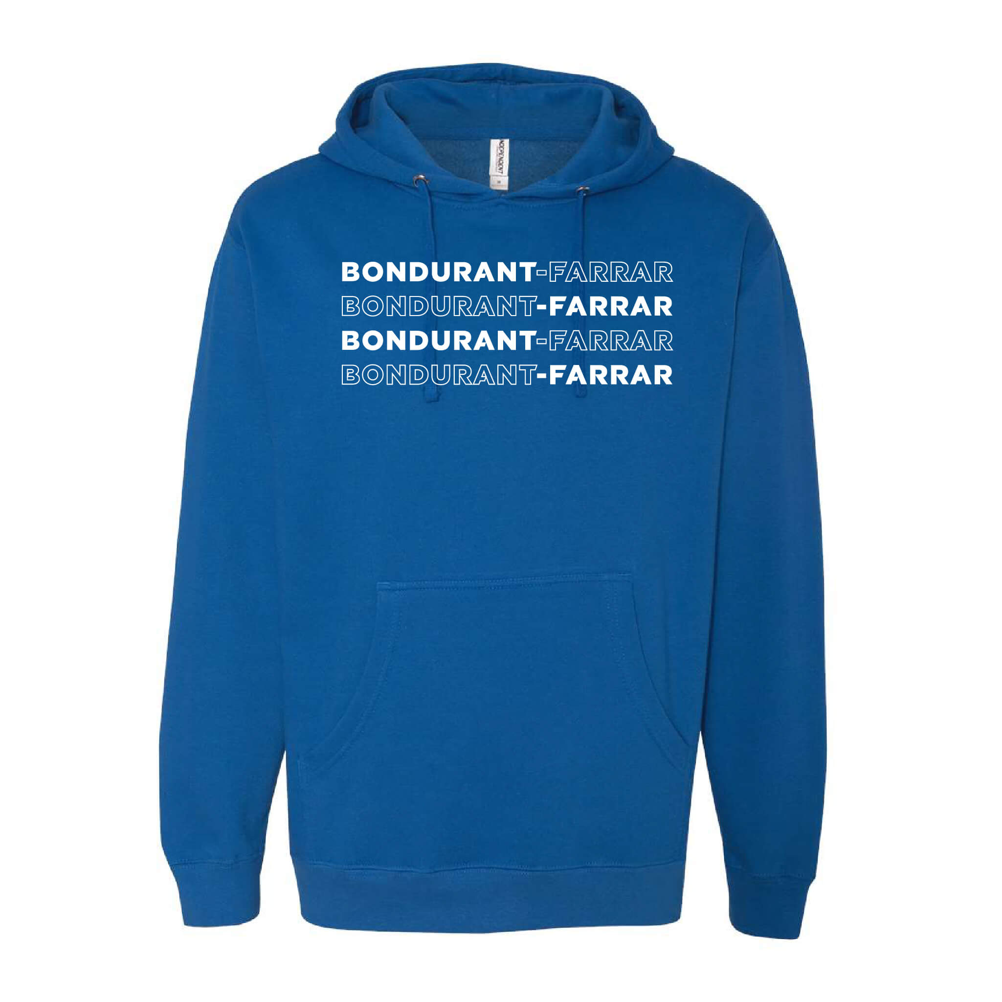 Bondurant-Farrar Words - Hooded Sweatshirt - Adult-Soft and Spun Apparel Orders