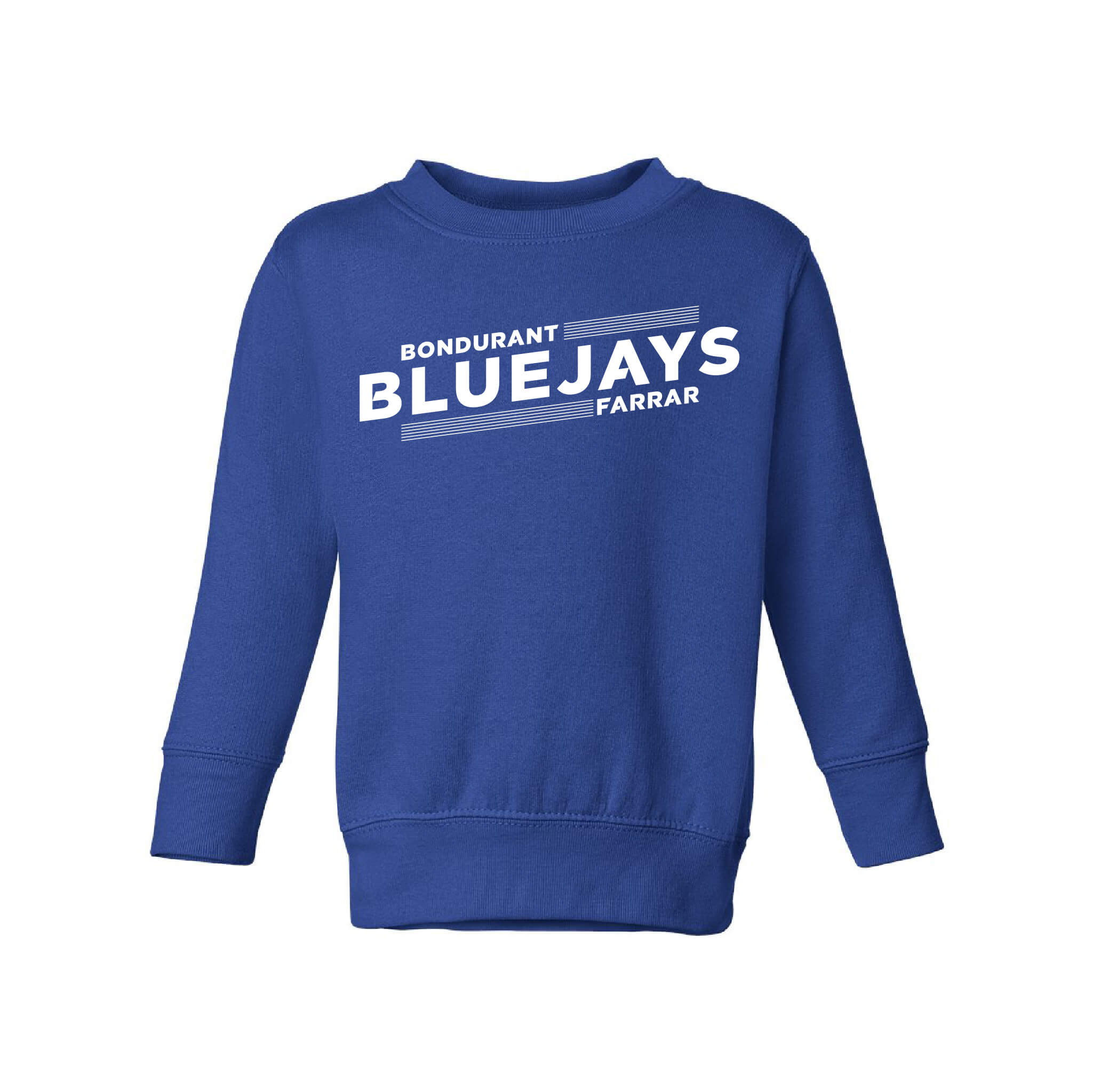 Bluejays Slant - Crewneck Sweatshirt - Toddler-Soft and Spun Apparel Orders