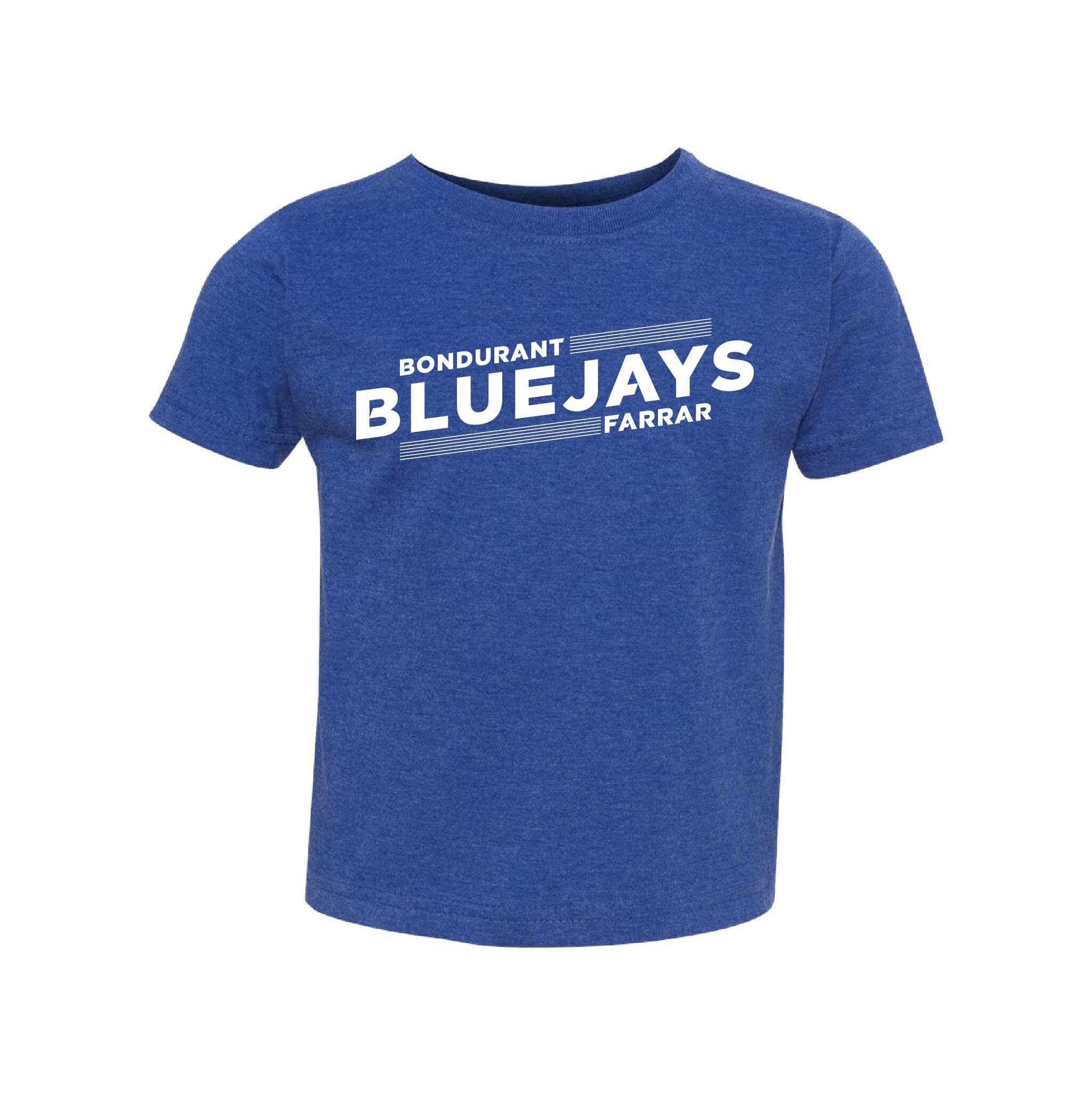 Bluejays Slant - Crewneck T-Shirt - Toddler-Soft and Spun Apparel Orders