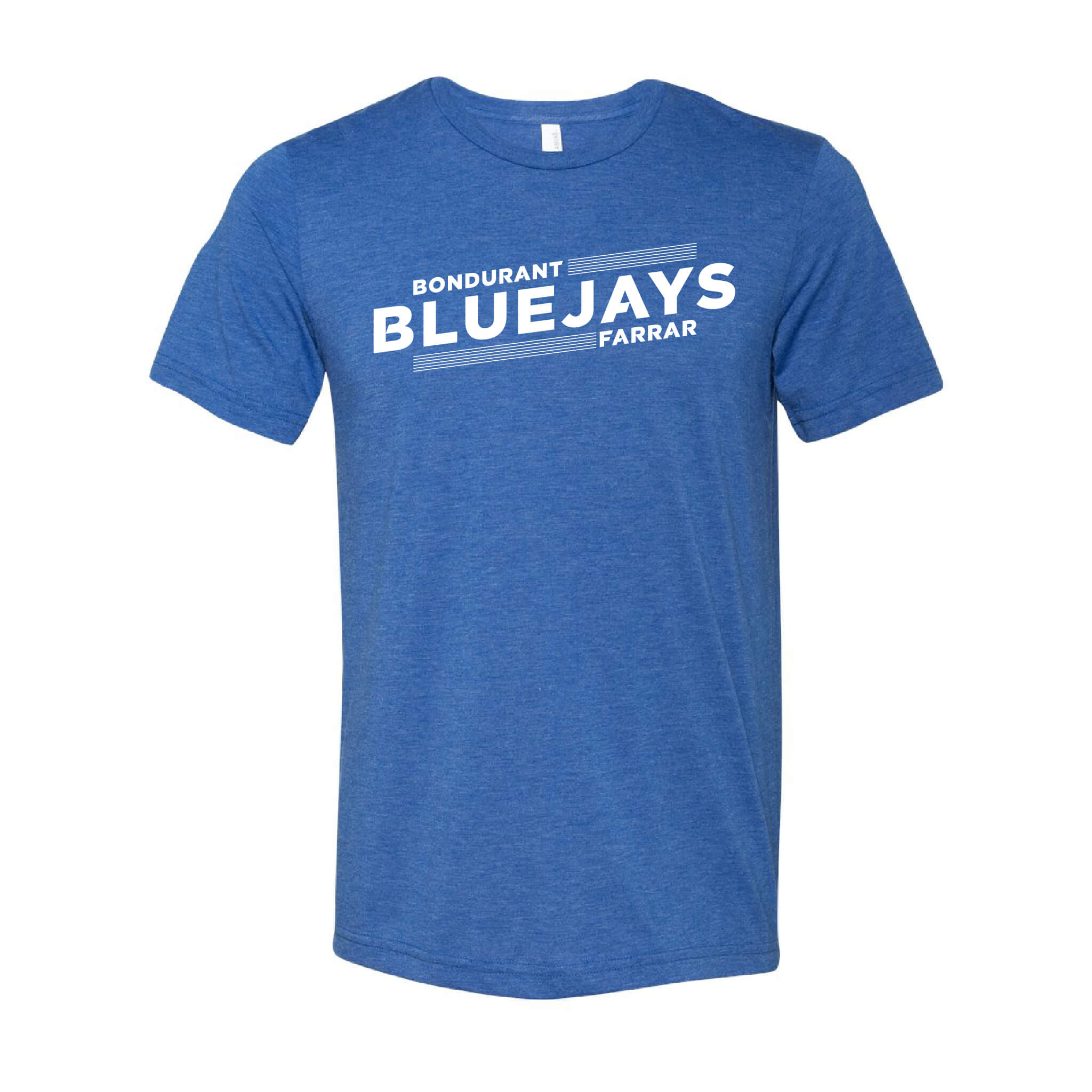 Bluejays Slant - Crewneck T-Shirt - Adult-Soft and Spun Apparel Orders