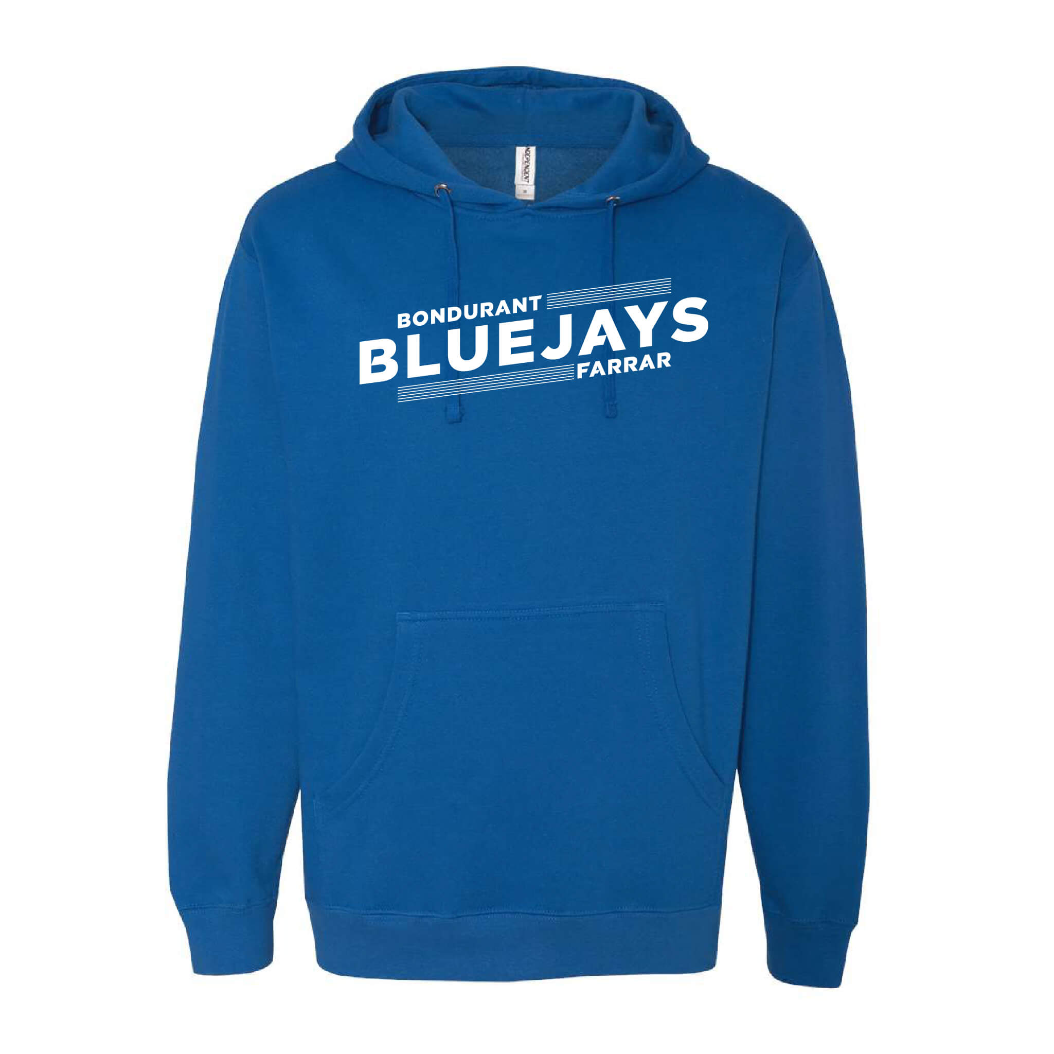 Bluejays Slant - Hooded Sweatshirt - Adult-Soft and Spun Apparel Orders