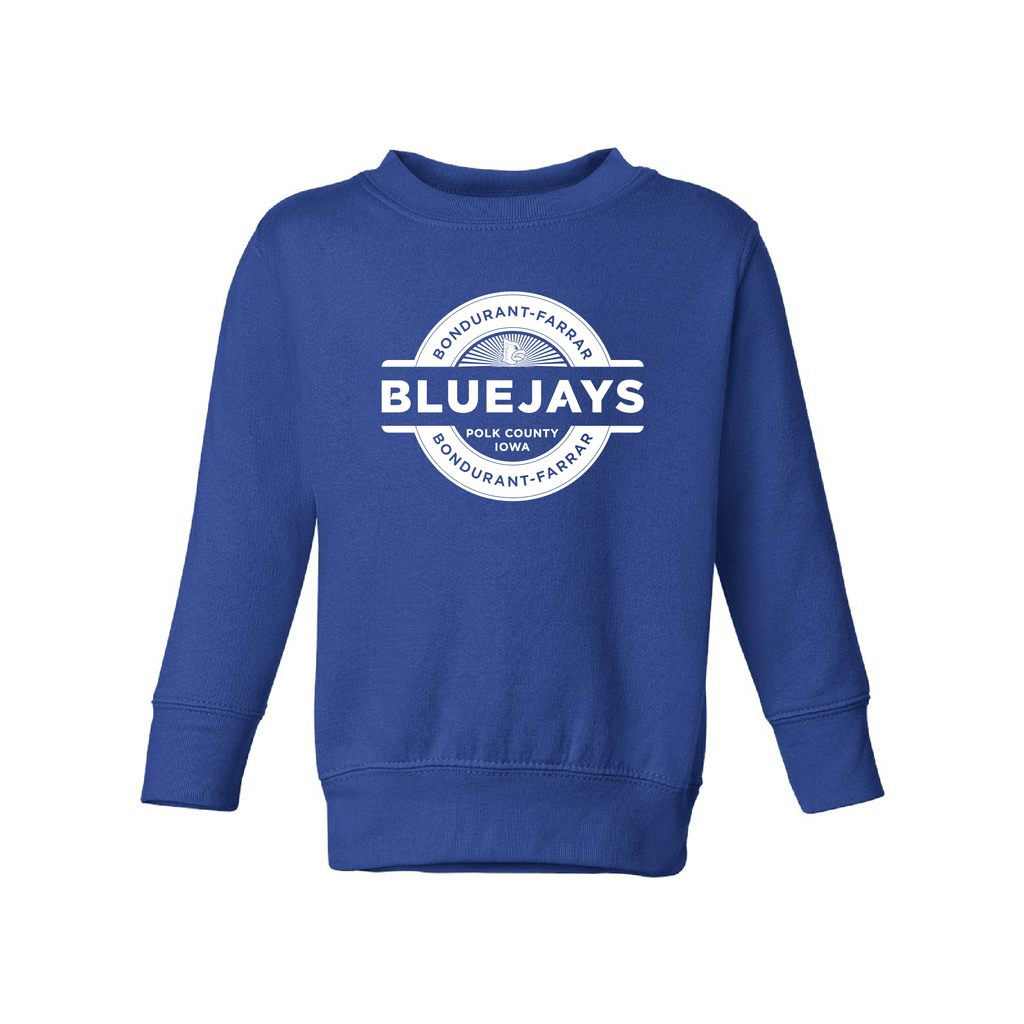 Bluejays Seal - Crewneck Sweatshirt - Toddler-Soft and Spun Apparel Orders